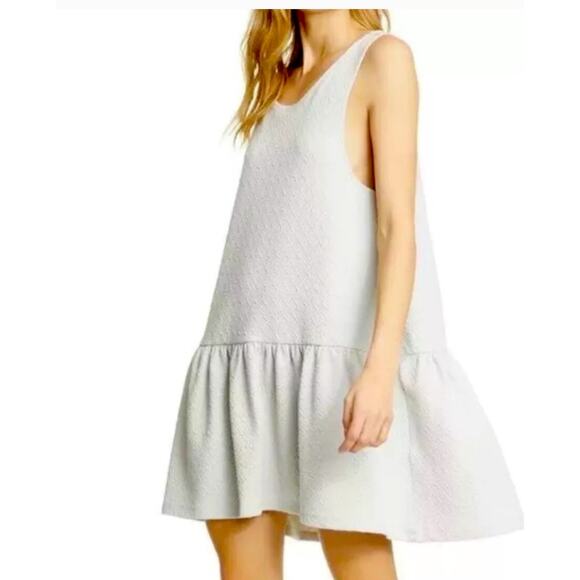 Free People Drop Waist Textured Gray Tank Dress Size S Boho 20s School - Picture 1 of 10